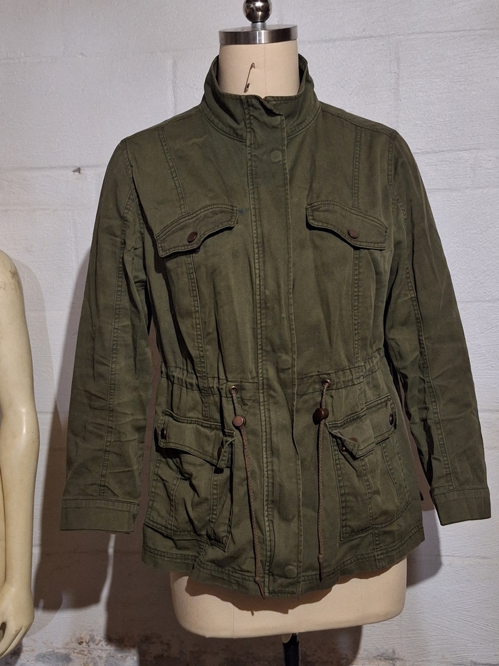 Ava & Viv Olive Green Drawstring Utility Jacket
